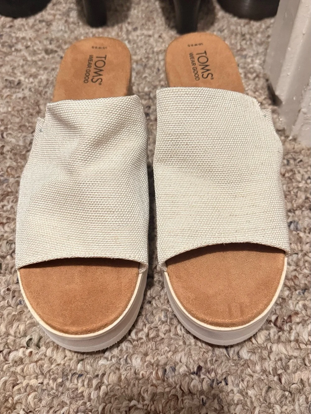 TOMS Women’s Cream Canvas Slide Mules